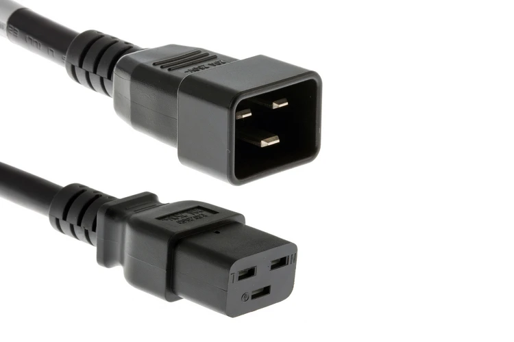 AC Power Cord, C20 to C19, 12 AWG, 15ft Black