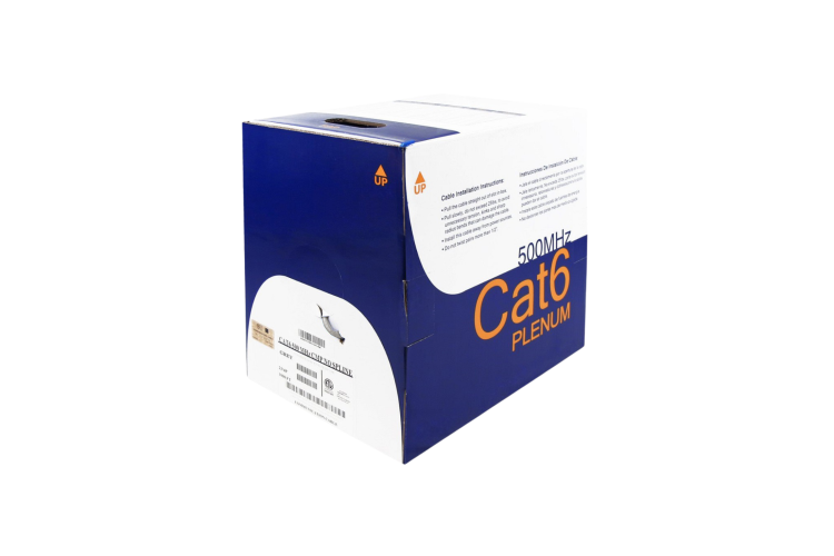 Cat6 Bulk Ethernet Cable, Unshielded, Solid, CMP, Pull Box, 1000 ft, 400 Mhz, Gray