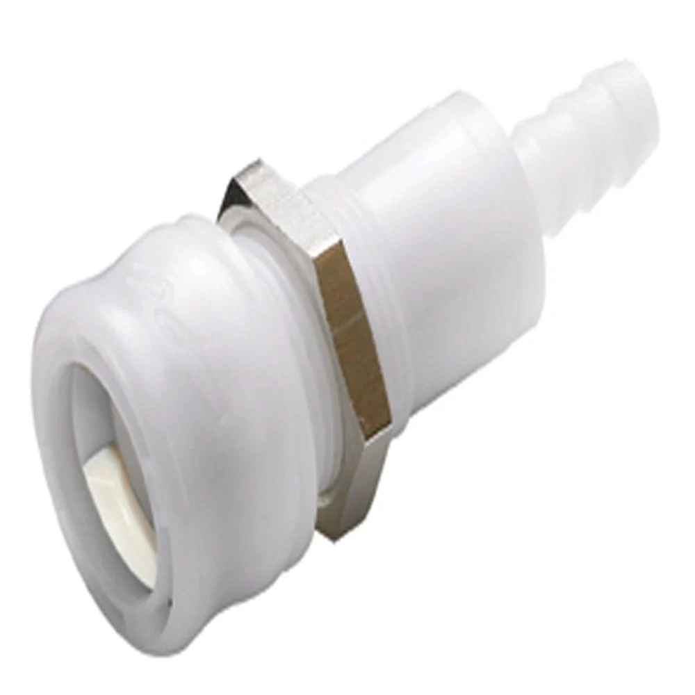 BACD16006 Valved IN-Line Panel Mount Hose Barb BreakAway Coupling Body - 3/8 ID Barb — Pack of 250