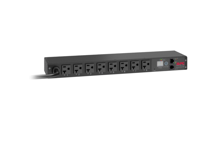 APC Switched 1U Rack PDU, 20A 120V Power Distribution Unit with (8) NEMA 5-20 Outlets, AP7901B
