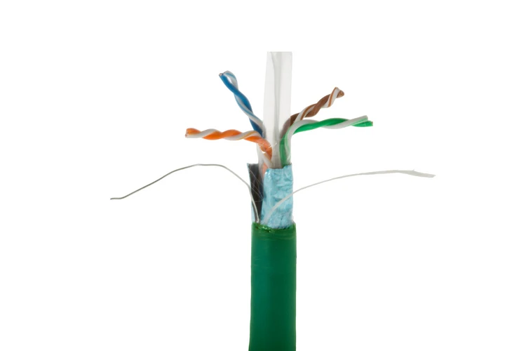 Cat6 Bulk Ethernet Cable, Shielded, Solid, CMR, Spool, 1000 ft, 550 Mhz, Green