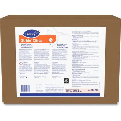 Diversey™ Stride® Neutral Floor Cleaner, Citrus Scent, 5 Gallon Envirobox