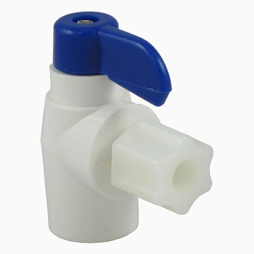 Shut-Off Valve Elbow Polypropylene - BV-102A - BV-102-JC - 1/4" FPT x 1/4" — Bag of 80