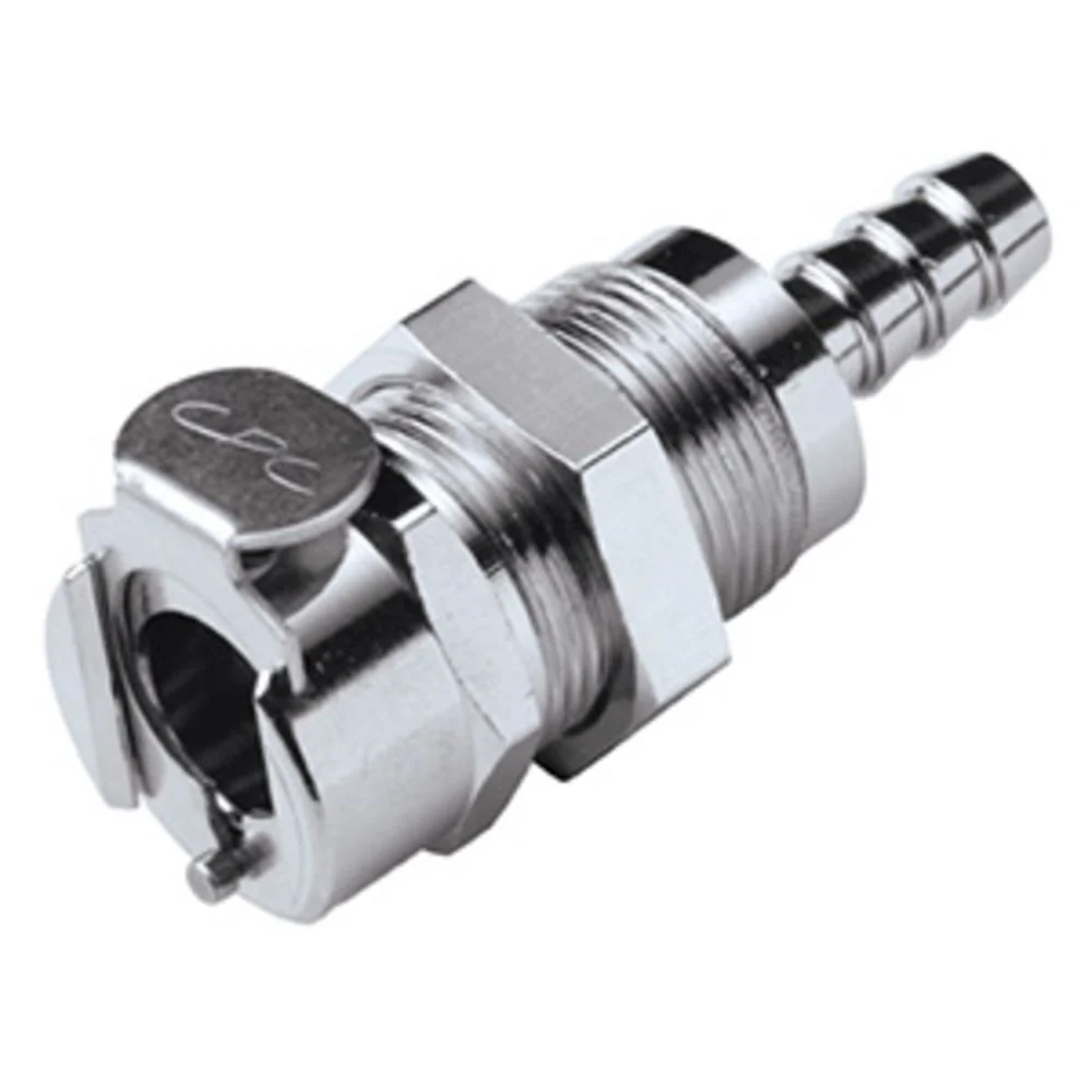 LC16004 Panel Mount Hose Barb Coupling Body 1/4 ID Barb — Single