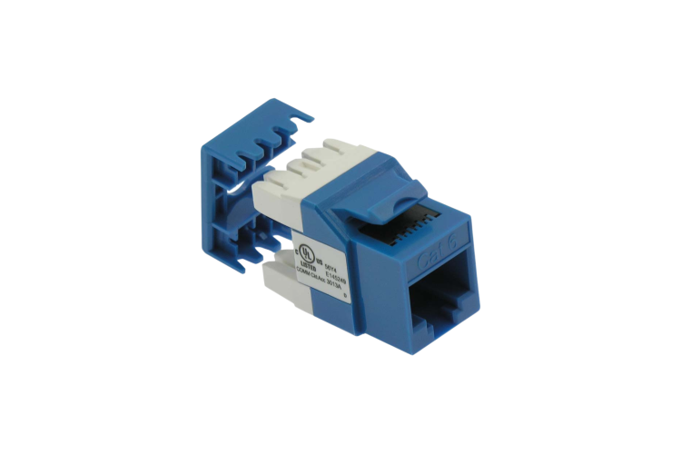 Cat6 RJ45 110 Type 180° Keystone Jack, Blue
