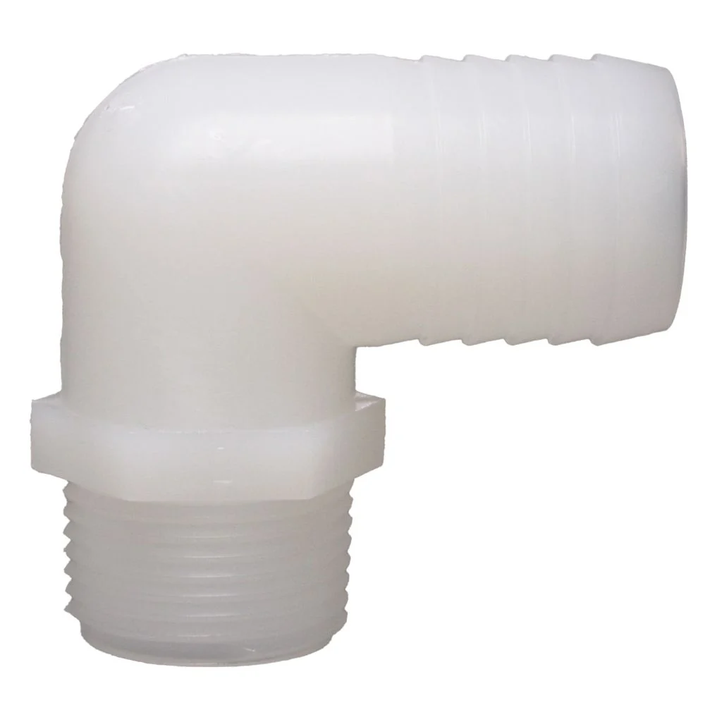 Male Elbow Barb x Male NPT - 1" HB x 1 1/4" MNPT — Box of 100