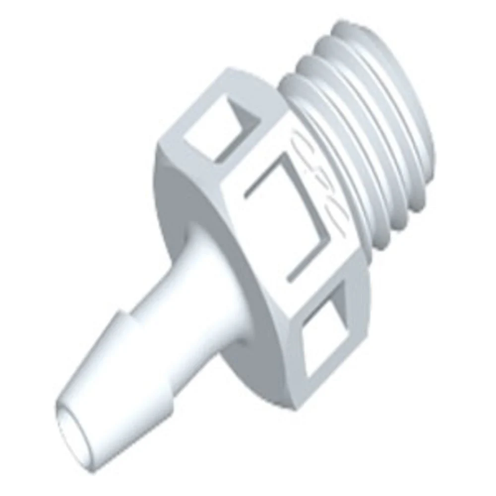 KS330 Straight Fitting White Nylon 1/4-28 UNF X 3/32 HB — Single