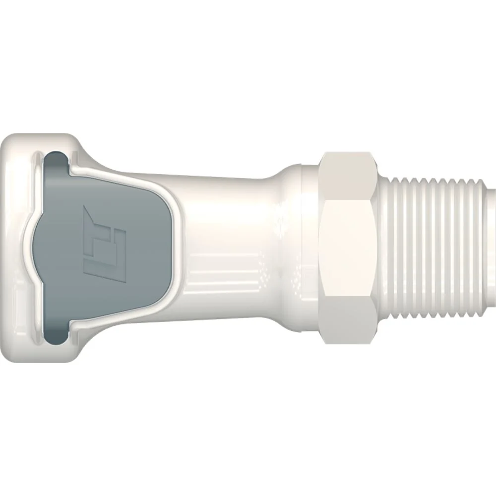 LinkTech 60PS Series Male Threaded Female, Valved, 1/2" MNPT, Polysulfone, EPDM — Bag of 1000
