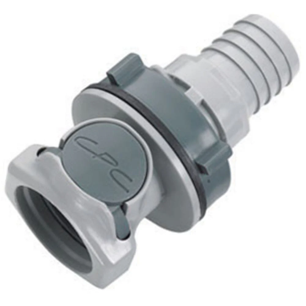 HFCD161212 Valved Panel Mount Hose Barb Coupling Body 3/4 ID Barb — Single