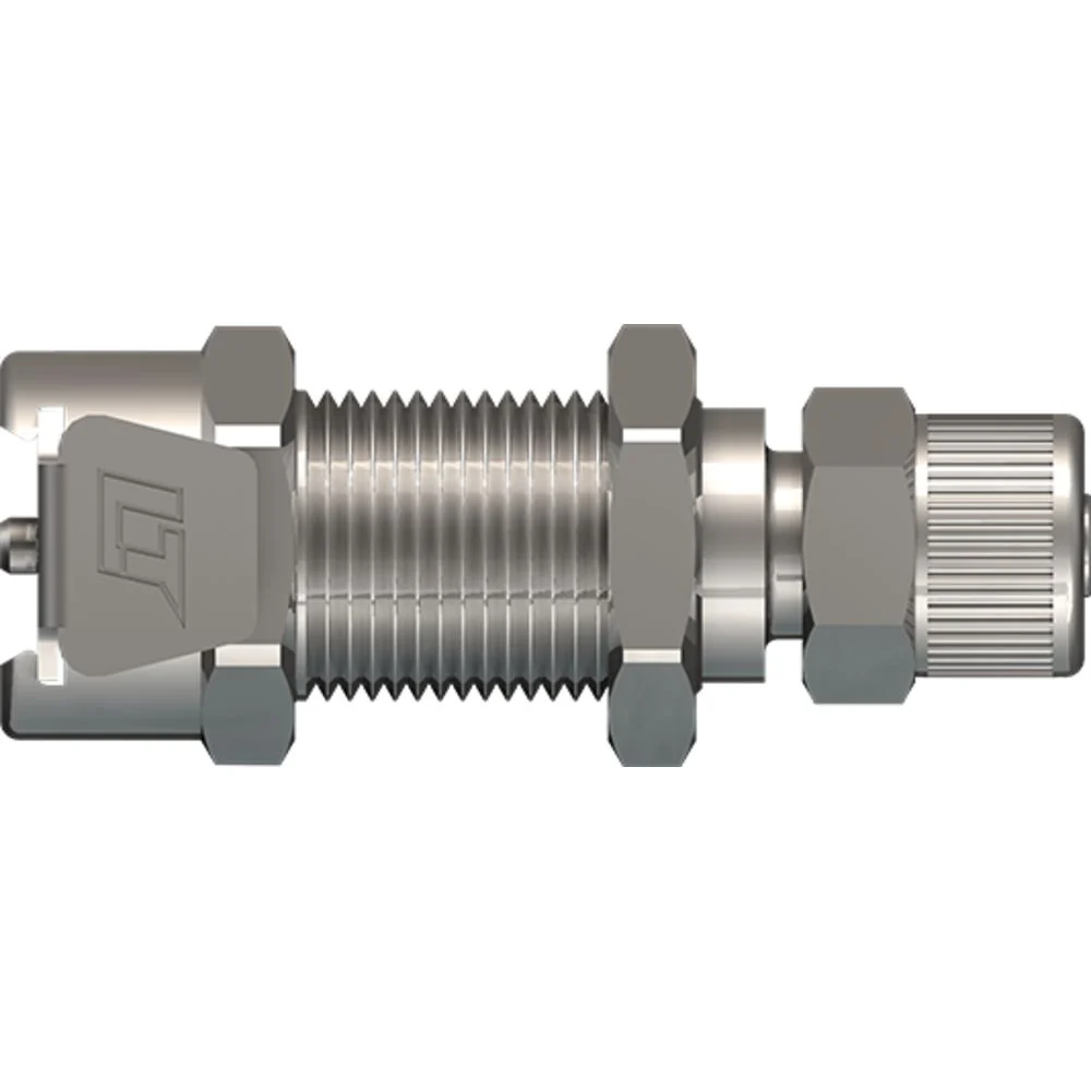 LinkTech 20CB Series Panel Mt. Female, Non-valved, 1/4" PTF, Chrome Brass — Bag of 100