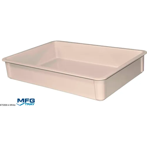 MFG Tray Molded Fiberglass Toteline Stacking Tote, 25-3/4"L x 17-3/4"W x 4-1/2"H, White