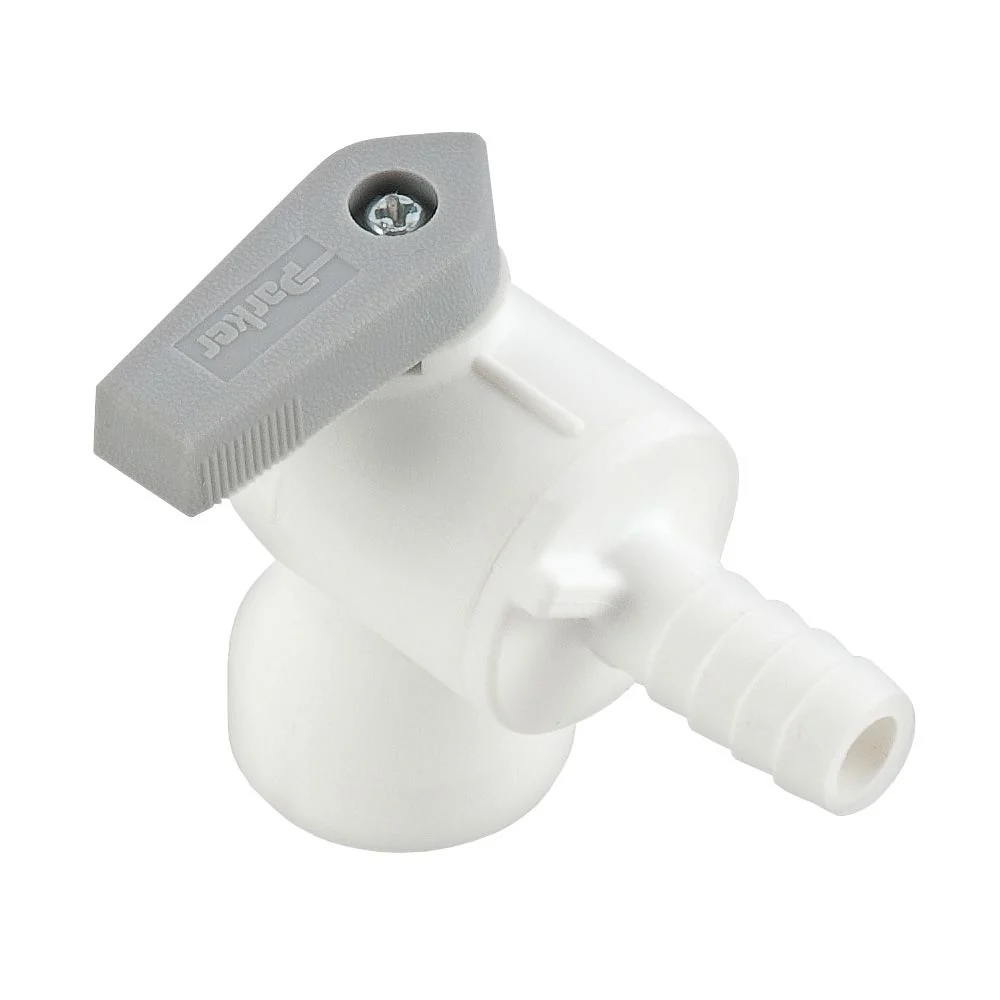 Parker Liquifit Par-Barb Valve Female Elbow - 3/8 ID Barb x 3/8 FPT — Single