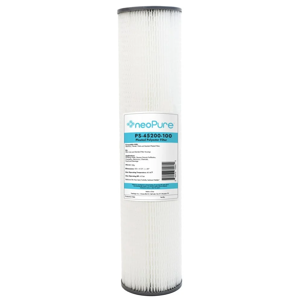Neo-Pure PS-45200-100 20" BB High Efficiency Pleated Filter 100 micron — Single