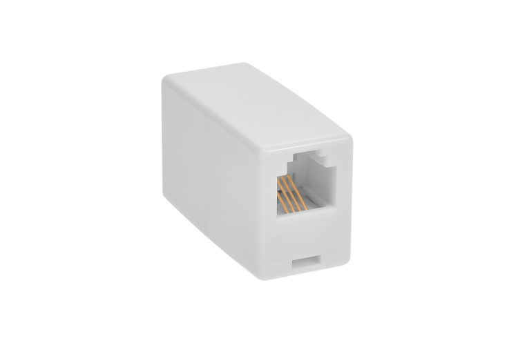 RJ11 Modular Inline Coupler Straight, White