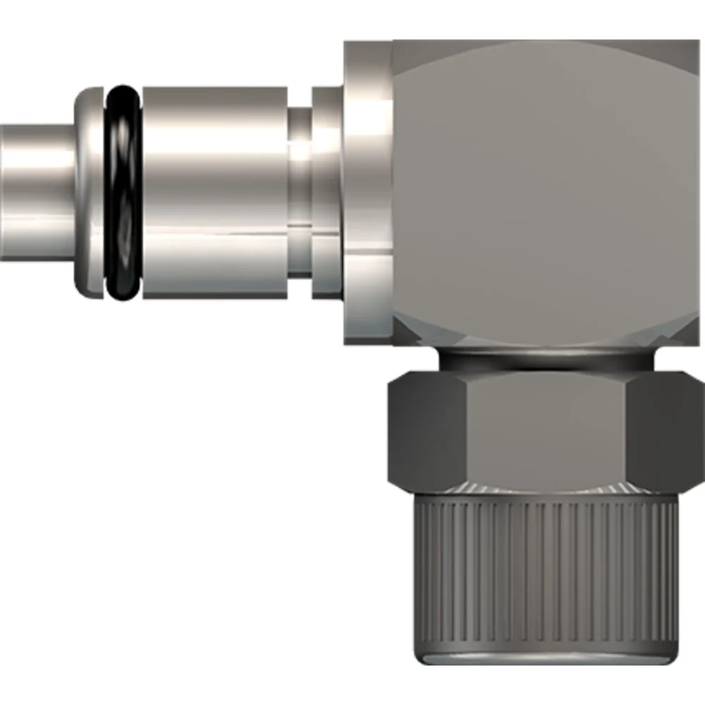 LinkTech 40CB Series Elbow Male, Valved, 3/8" PTF, Chrome Brass, Buna N — Single