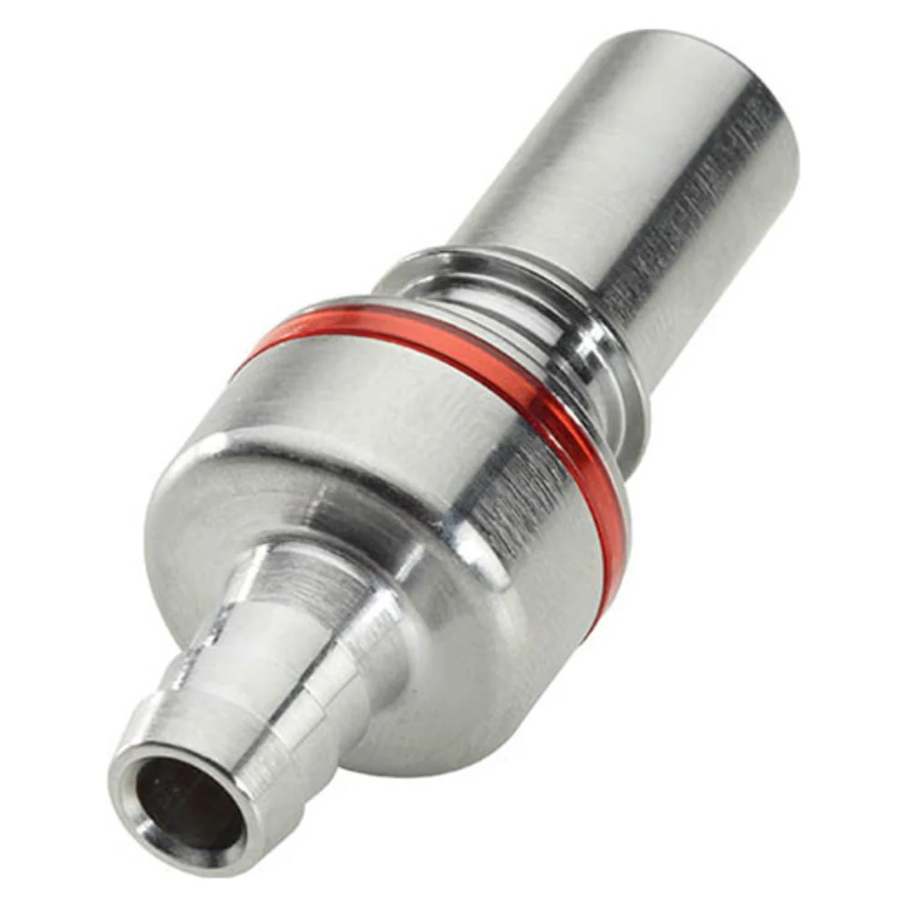 LQ6D22008RED Valved In-Line Liquid Cooling Coupling Insert 1/2 ID Barb Warm Red — Pack of 100