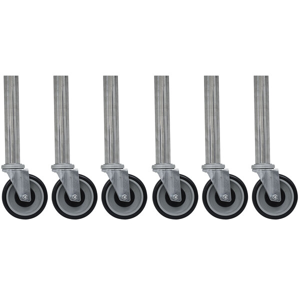 Advance Tabco TA-25G-6 5" Galvanized Legs with 5" Swivel Stem Casters - 6/Case