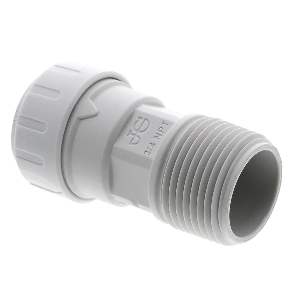 John Guest Male Connector PEX - 1/2 CTS x 3/4 NPT — Bag of 5