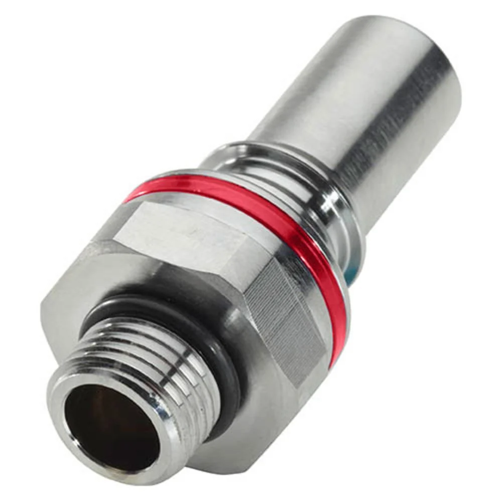 LQ6D46006RED Valved Straight Thread Liquid Cooling Coupling Insert 3/8 SAE Warm Red — Bag of 10
