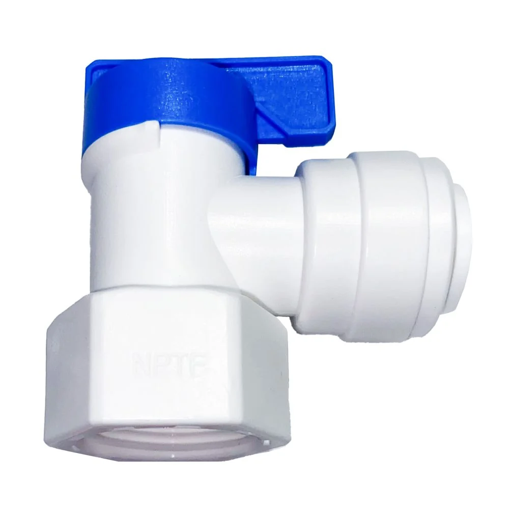 NeoFit - Acetal White Tank Valve Female Elbow 3/4" FPT x 5/8" tube — Box of 40