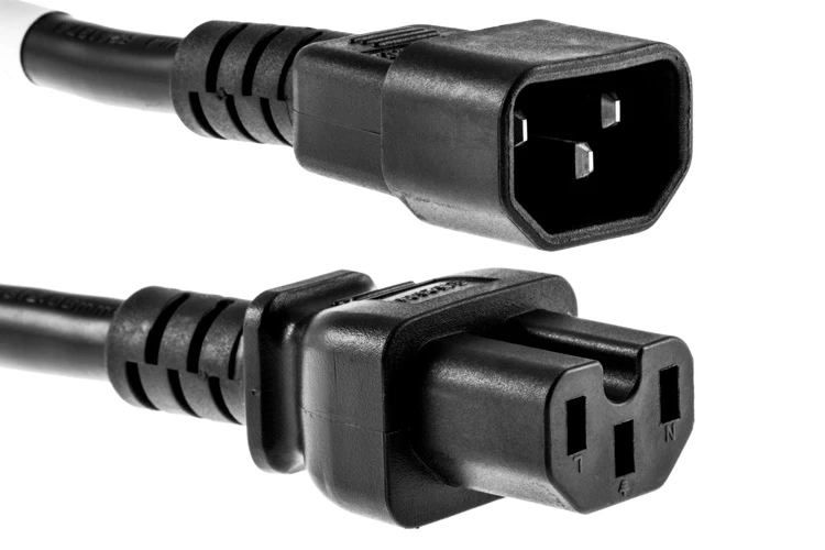 AC Power Cord, C14 to C15, 14 AWG, 2ft