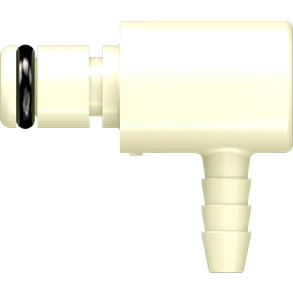 LinkTech 20PP Series Elbow Male, Non-valved, 1/8" HB, Molded Almond Color, Polypropylene, EPDM — Bag of 100