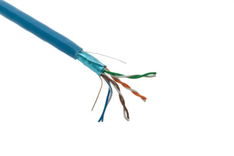 Cat6 Bulk Ethernet Cable, Shielded, Stranded, CMR, Spool, 1000 ft, 550 Mhz, Blue