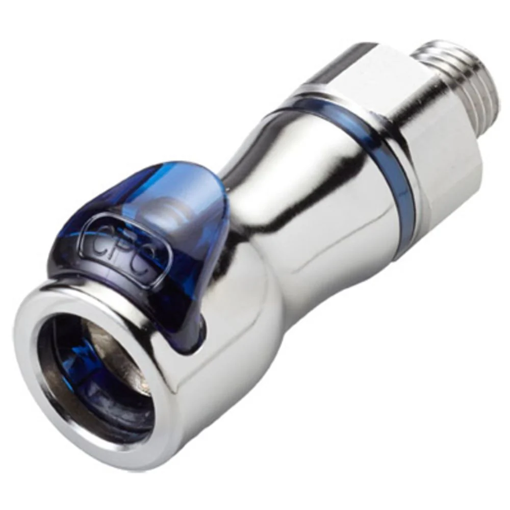 LQ4D30004BLU Valved Straight Thread Liquid Cooling Coupling Body 1/4 SAE-04 Cool Blue — Bag of 10