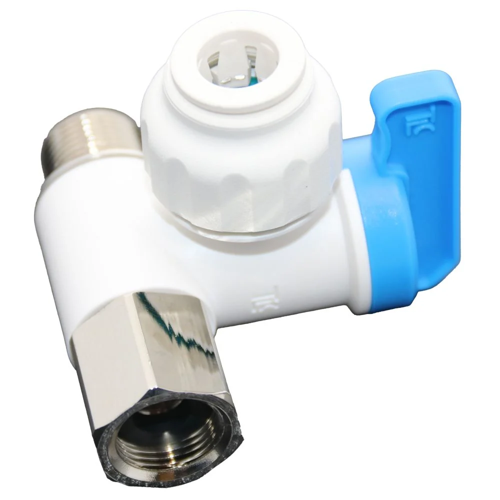 NeoFit - Polypropylene Natural White Stop Valve Adapter 3/8" OD x 3/8" Brass Comp Thread — Single