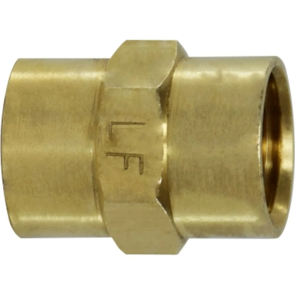 Brass LF 7103 1/4" Coupling — Single