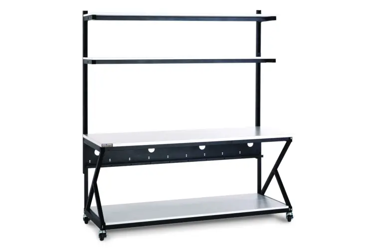 Kendall Howard 72in Work Bench With Upper and Full Bottom Shelf