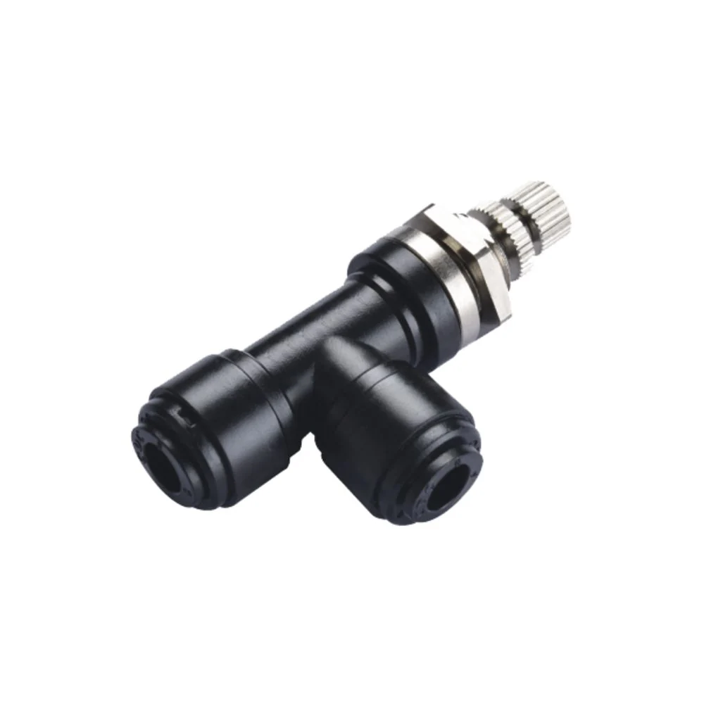 NeoFit - Acetal Black Flow Control Elbow Bulkhead 6mm tube — Box of 200