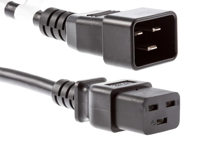 AC Power Cord, C20 to C19, 14 AWG, 6ft, Black