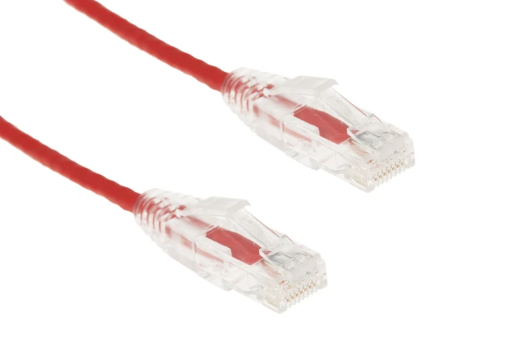 Cat6A Slim Snagless Ethernet Patch Cable, 20ft, Red