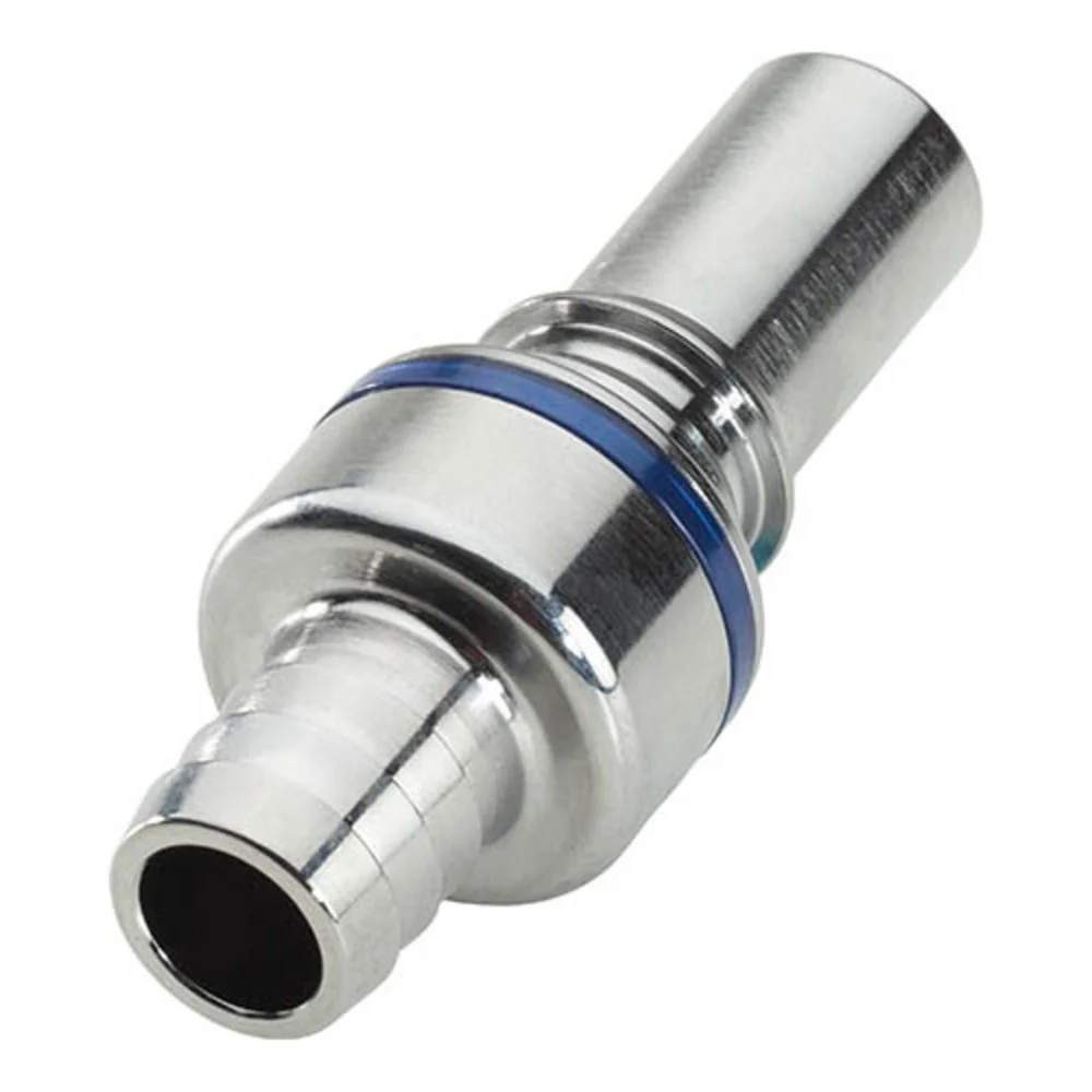 LQ6D22008BLU Valved In-Line Liquid Cooling Coupling Insert 1/2 ID Barb Cool Blue — Pack of 100