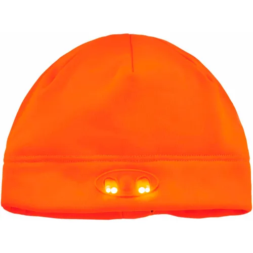 Ergodyne® N-Ferno® 6804 Skull Cap Beanie Hat With LED Lights, Orange