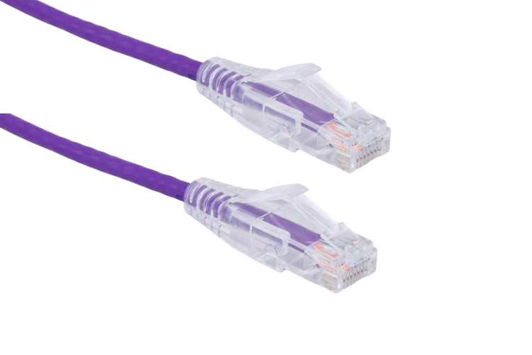 Cat6 Slim Ethernet Patch Cable, Snagless, 5 ft, Purple