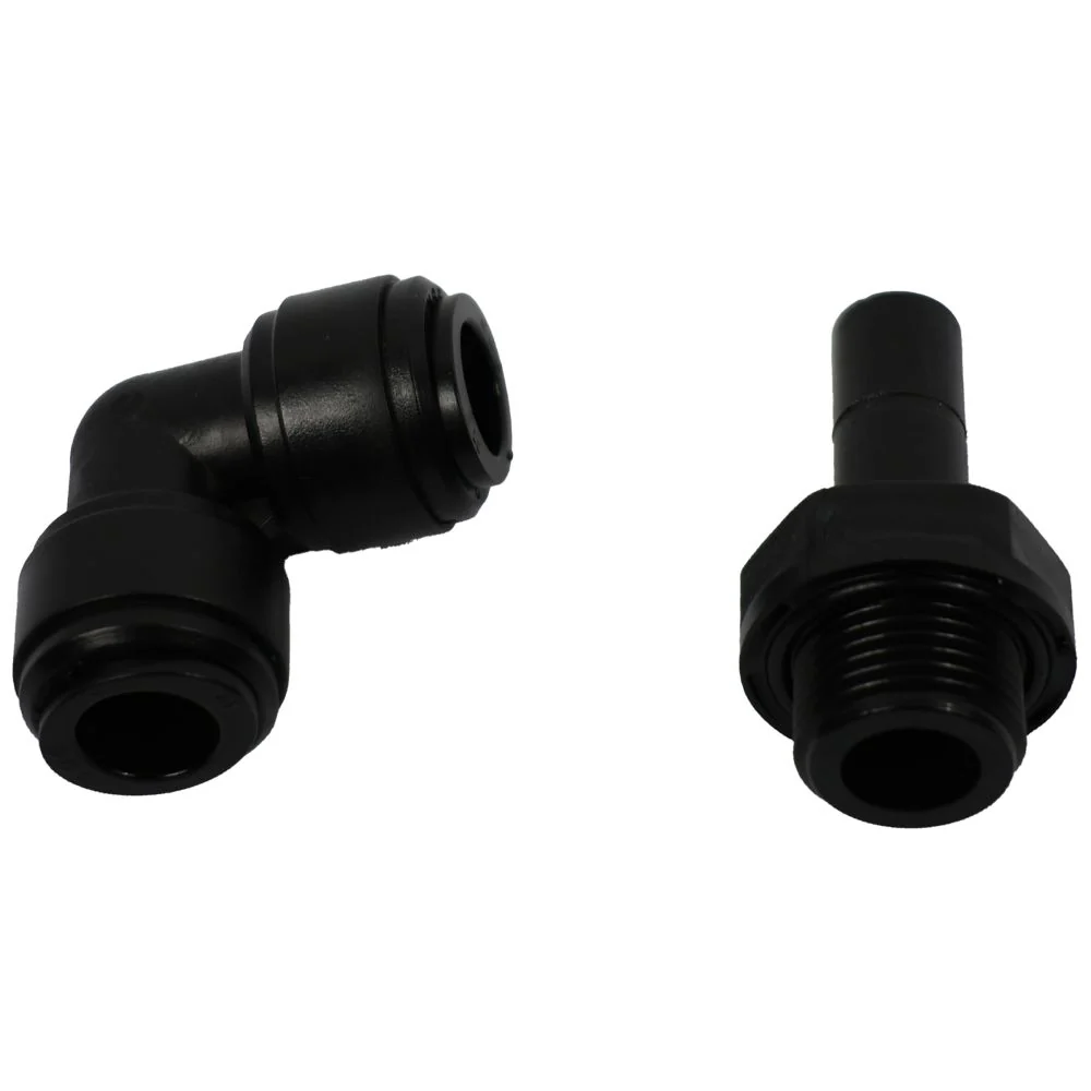 NeoFit - Acetal Black Male Elbow Swivel- 10mm tube OD x 3/8"BSP(P) — Single