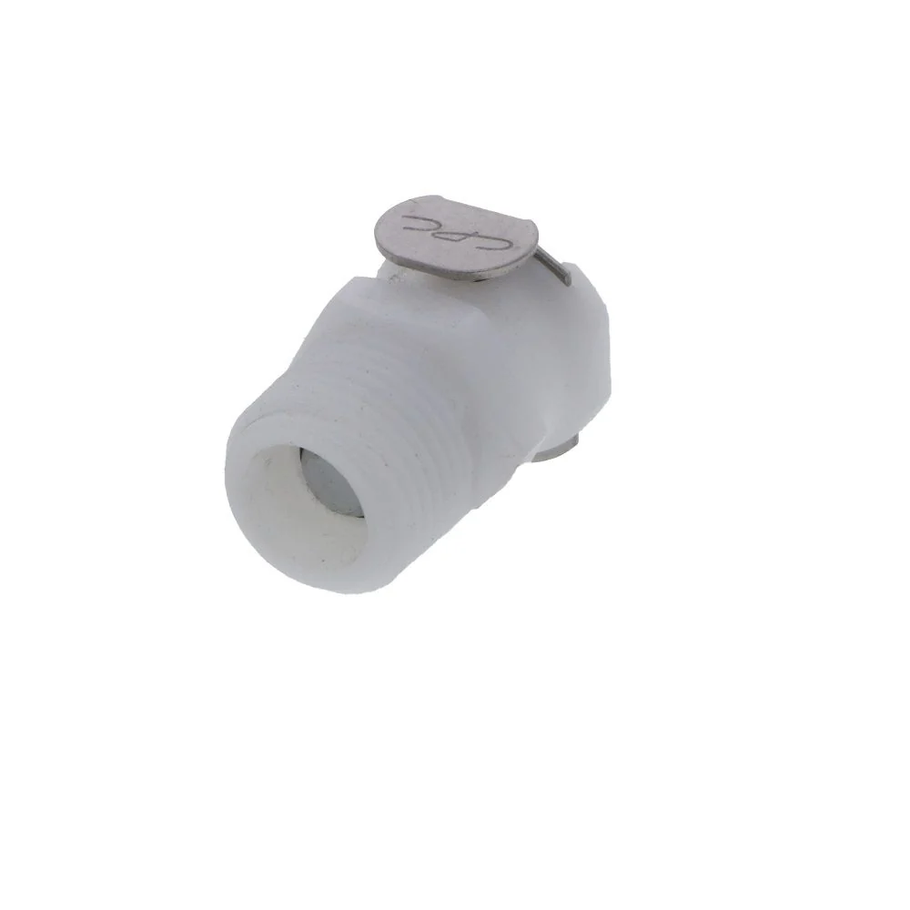 PLCD10006BSPT Valved Male Thread Coupling Body 3/8 BSPT — Bag of 25