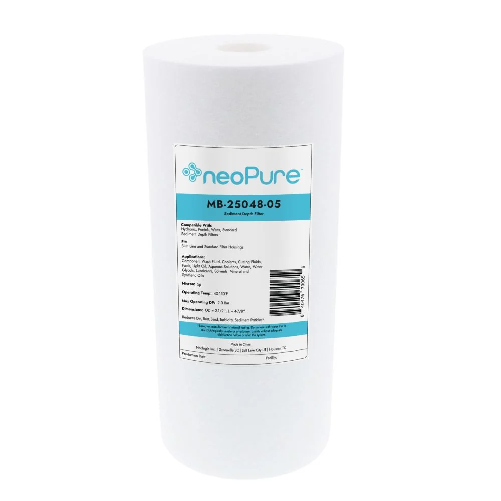 Neo-Pure MB-25048-05 5" Polypropylene Sediment Depth Filter 5 Micron — Box of 80