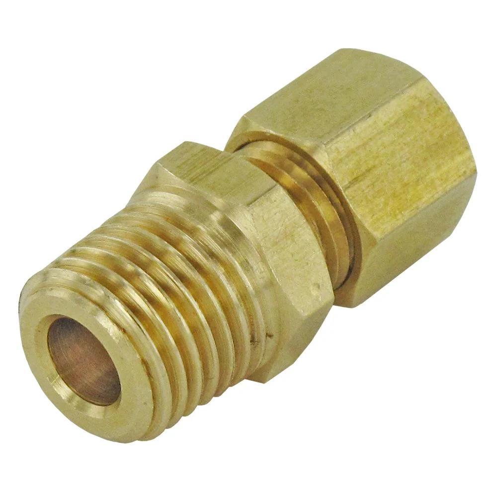 Brass Male Connector 5/16 Compression x 1/4 NPT — Bag of 10