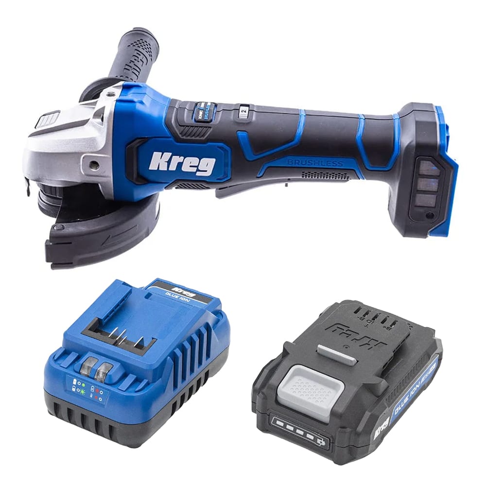 Ionic Drive 4 1/2" - 5" Angle Grinder - 20V With 2AH Battery and Charger Kit