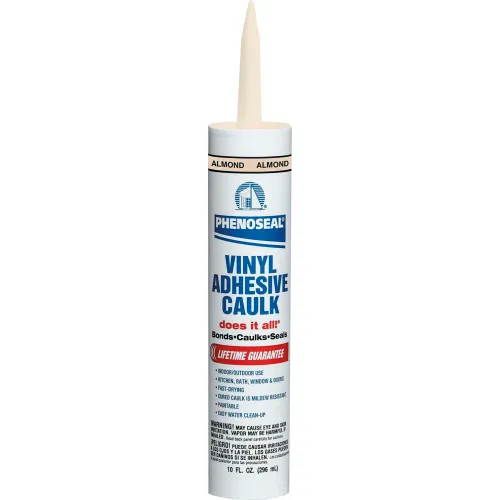 PHENOSEAL® Does It All® Vinyl Adhesive Caulk - 10 oz., Almond - 5113602102 - Pkg Qty 12
