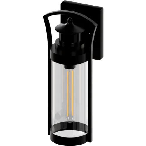 Ambiate Crespa Lantern Style Outdoor Wall Sconce Light Fixture, E26 Medium Base, 40W, Black