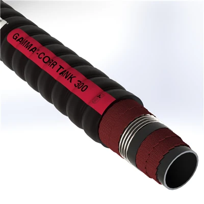 GTA30C1-2.0-200N by Texcel | GAMMA™-FLEX TANK 300 Series | Heavy-Duty Corrugated Tank Truck Hose | 2" Hose ID | 300 PSI | 29 in/Hg Vacuum Rated | Black — 100' Length