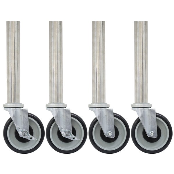 Advance Tabco TA-25S-4 Stainless Steel Legs with 5" Swivel Stem Casters - 4/Case