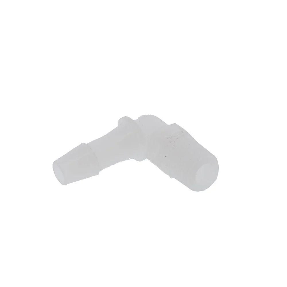 FitQuik PVDF (Kynar) Thread to Tube Elbow Fitting - 1/8 NPT to 1/4 ID Barb — Bag of 100