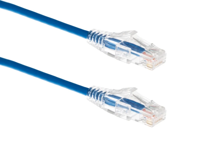Cat6A Slim Snagless Ethernet Patch Cable, 20 ft, Blue