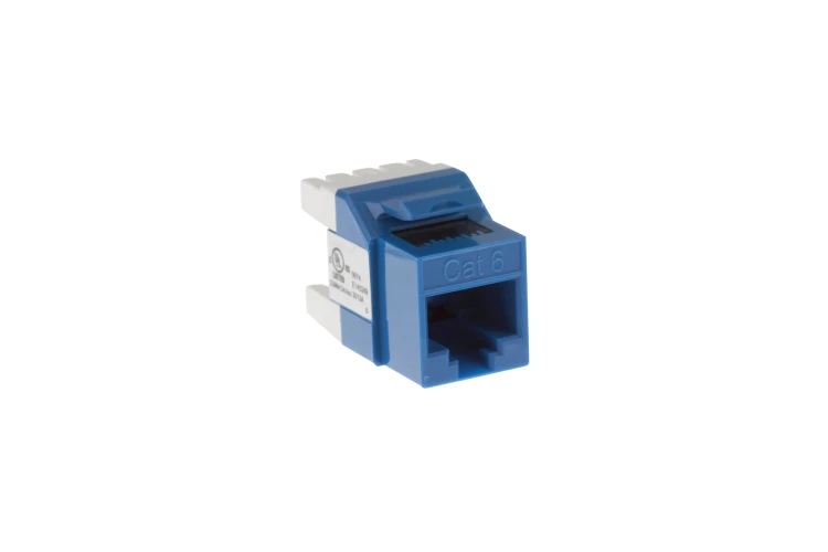 Cat6 RJ45 110 Type 180 Degree Keystone Jack, Blue