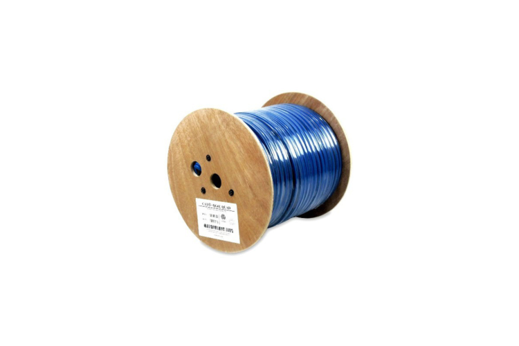 500ft Cat6 & RG6 Quad Shield Combo Cable, Blue